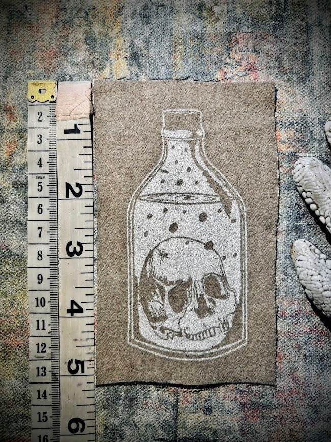 Skull in a Bottle sew on patch