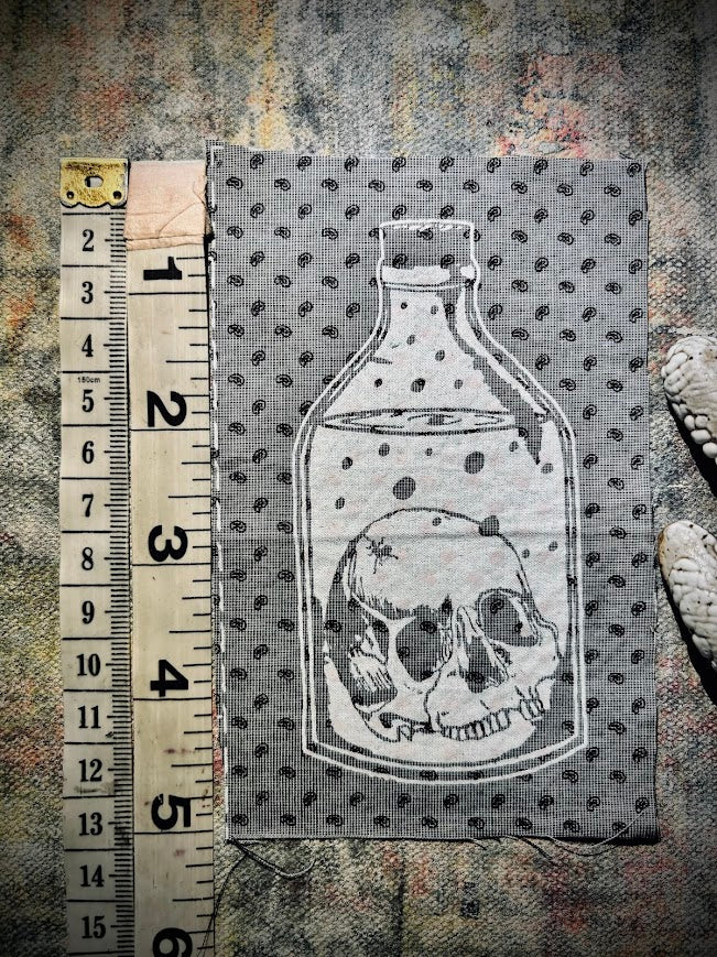 Skull in a Bottle sew on patch