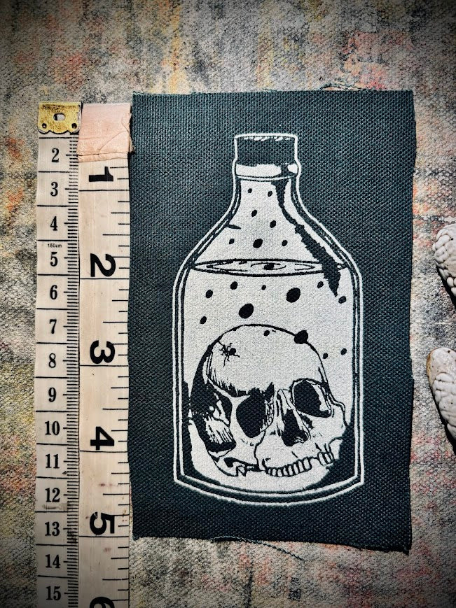 Skull in a Bottle sew on patch