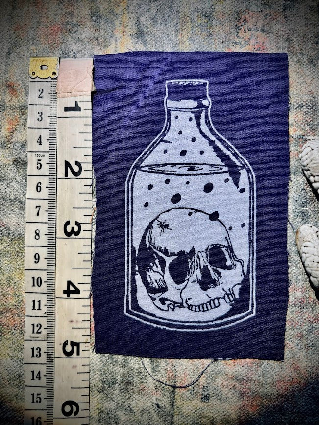 Skull in a Bottle sew on patch