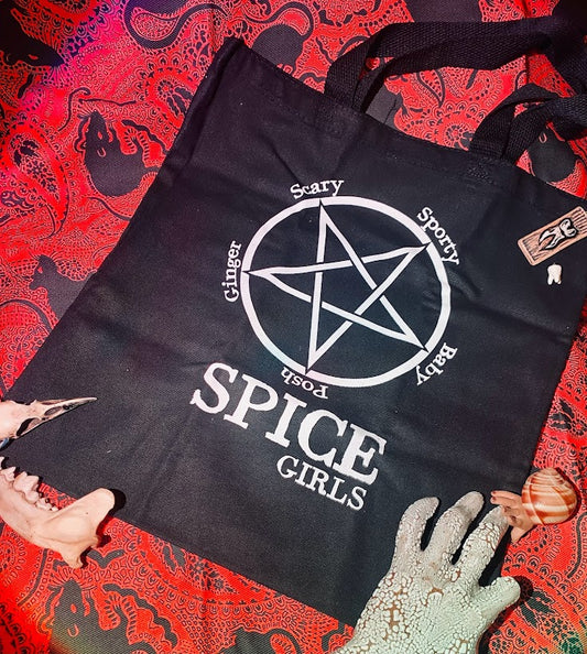 Satanic Goth Spice Girls tote bag