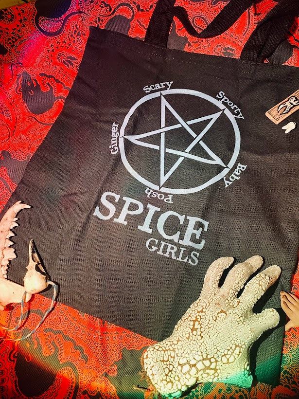 Satanic Goth Spice Girls tote bag