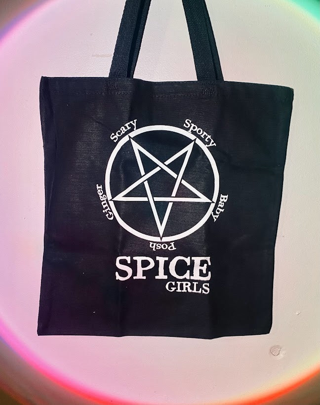 Satanic Goth Spice Girls tote bag